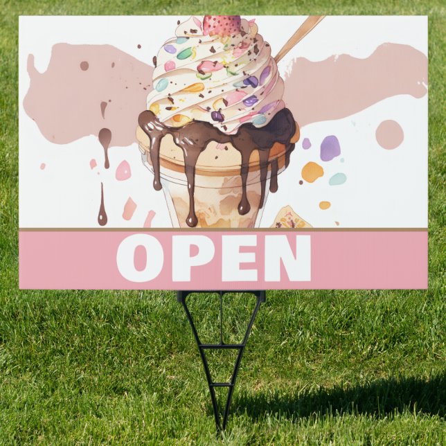 ICE CREAM SHOP OPEN  SIGN (Insitu)