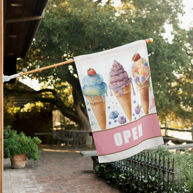 ICE CREAM SHOP OPEN SIGN (In SItu)