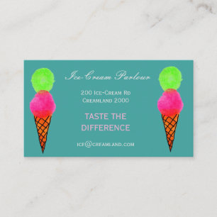 Ice-cream shop or business business card