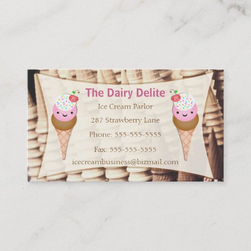 Customizable Ice Cream Shop / ParlorBusiness Card - Custom