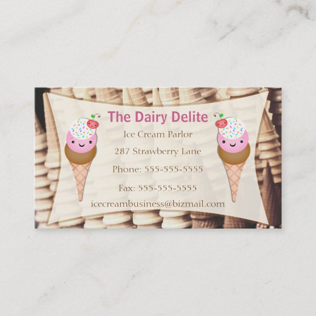 Ice Cream Shop / ParlorBusiness Card - Custom (Front)