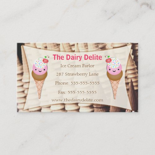 Ice Cream Shop  Parlour Business Card