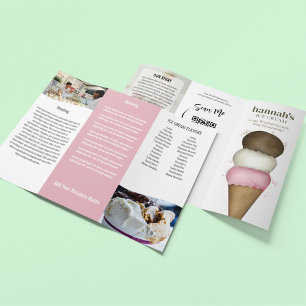 Ice Cream Shop QR Code Custom Business Brochure
