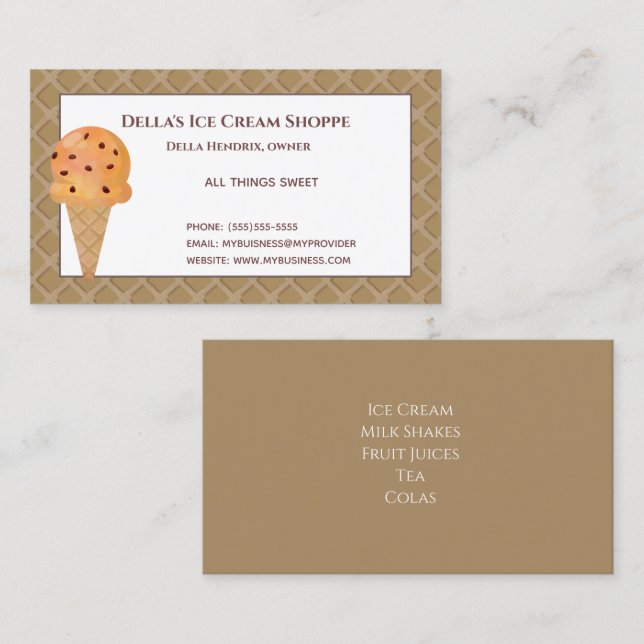 Ice Cream Shop Sprinkles Business Cards (Front/Back)