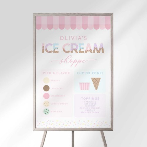 Ice Cream Shoppe Menu Foam Board