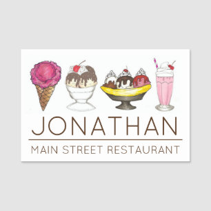 Ice Cream Shoppe Parlour Sundae Cone Shake Name Tag
