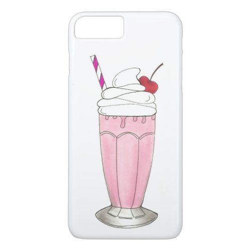 Ice Cream Shoppe Strawberry Pink Milkshake Foodie iPhone 8 Plus7 Plus Case