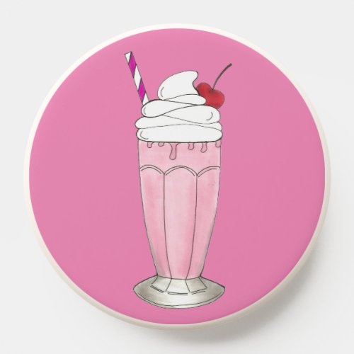 Ice Cream Shoppe Strawberry Pink Milkshake Foodie PopSocket
