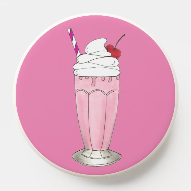 Ice Cream Shoppe Strawberry Pink Milkshake Foodie PopSocket (Popsocket)
