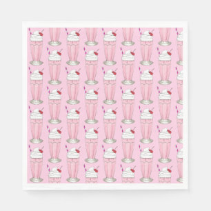 Ice Cream Shoppe Strawberry Pink Shake Milkshake Napkins
