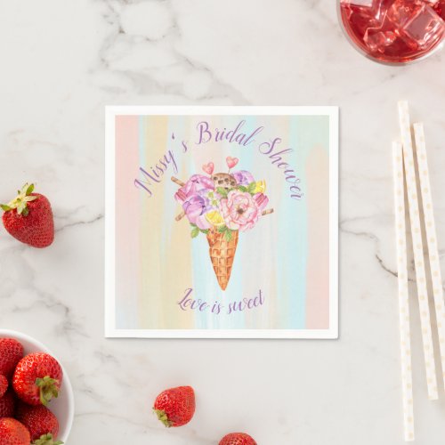 Ice cream shower Bridal shower paper napkins