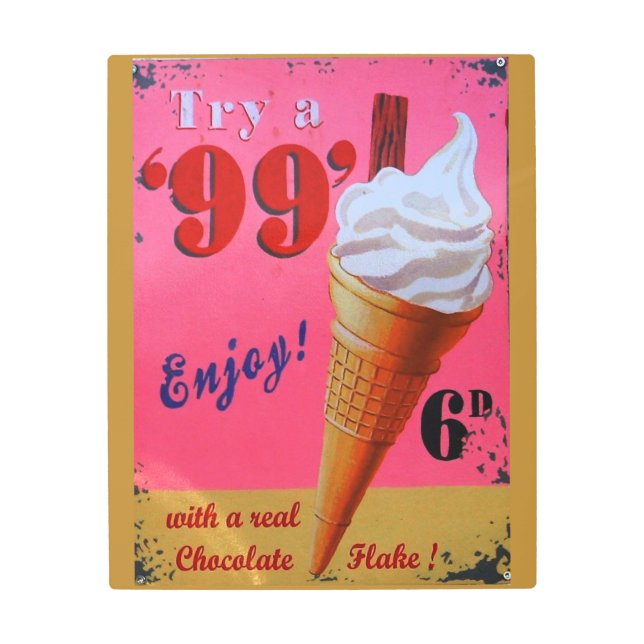 Ice Cream Sign Antique Replica (Front)
