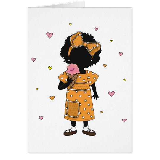 Ice Cream Sister w/ Hearts Note Card