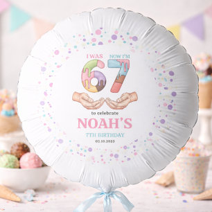 Ice Cream “Six Seven” 7th Birthday Party for Kids Balloon