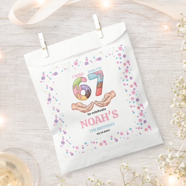 Ice Cream “Six Seven” 7th Birthday Party for Kids Favor Bag (Clipped)