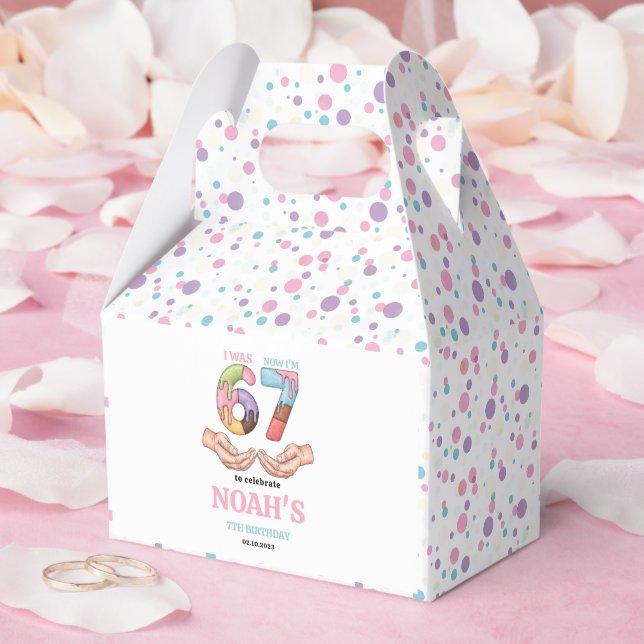 Ice Cream “Six Seven” 7th Birthday Party for Kids Favor Boxes (Wedding)