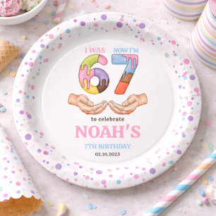 Ice Cream “Six Seven” 7th Birthday Party for Kids Paper Plates