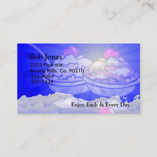 Customizable Ice Cream Skyline Business Cards
