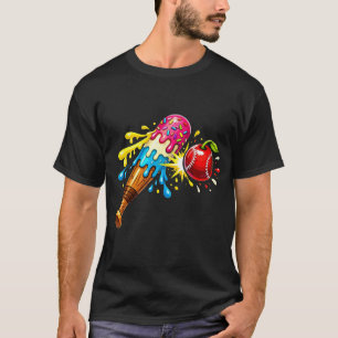 Ice Cream Slugger Baseball Art T-Shirt