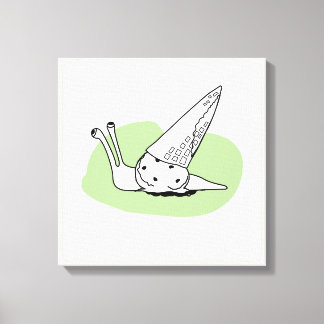 Ice Cream Snail - Stupid Cool Minty Sliding Canvas Print