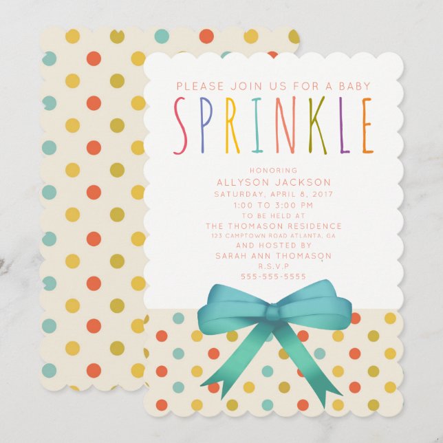Ice Cream Social Baby Sprinkle Invitataion Invitation (Front/Back)