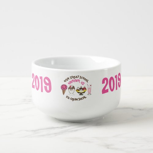 Ice Cream Social Banana Split Cone Sundae Shake Soup Mug