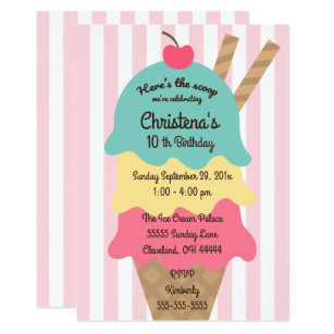 ice cream social invitations zazzle