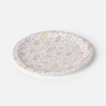 Ice Cream Social Birthday Party Plates by blush_printables at Zazzle