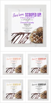 Ice Cream Social Bridal Shower Invitations