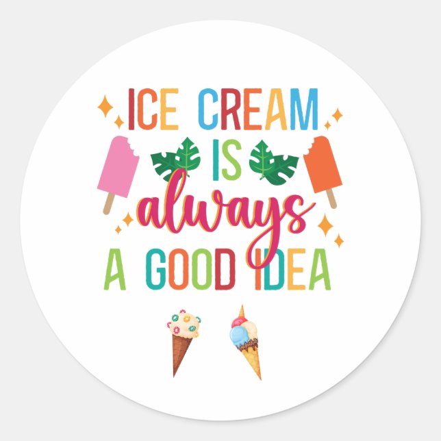 Ice Cream Social  Classic Round Sticker (Front)