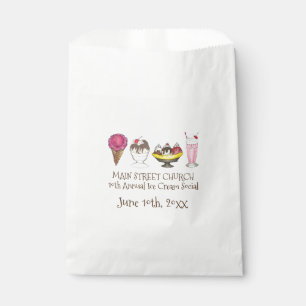 Ice Cream Social Favor Banana Split Sundae Cone Bag