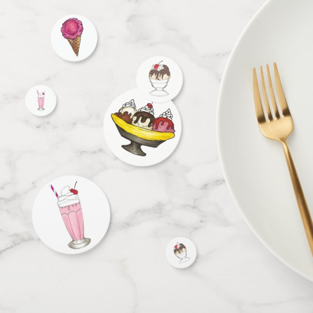 Ice Cream Social Favor Banana Split Sundae Cone Confetti (Group)