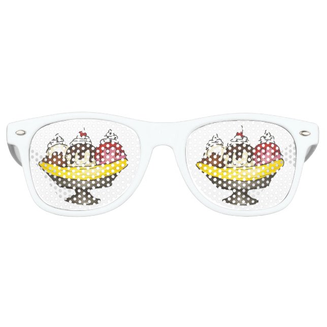 Ice Cream Social Favor Banana Split Sundae Retro Sunglasses (Front)