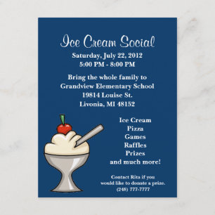 Ice Cream Social Flyer Invitation