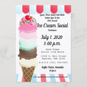 Ice Cream Social Fundraiser Invitation