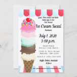 Ice Cream Social Fundraiser Invitation at Zazzle