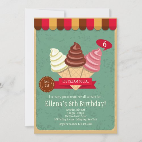 Ice Cream Social Invitation