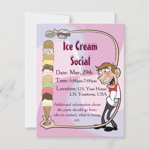 Ice Cream Social Invitation