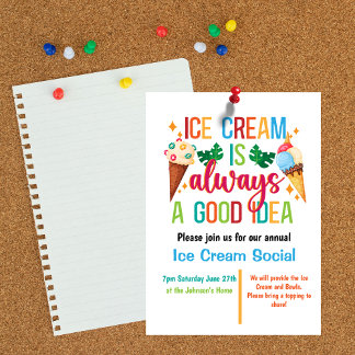Ice Cream Social Invitation
