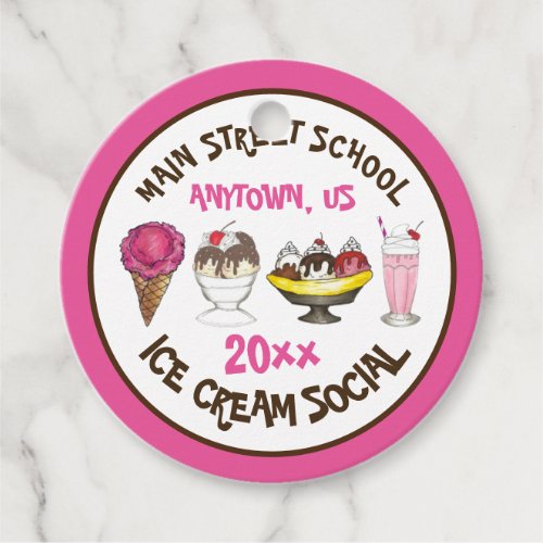 Ice Cream Social Make Your Own Sundae Party Favor Tags