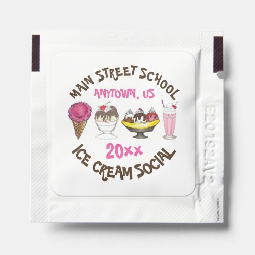 Ice Cream Social Make Your Own Sundae Party Hand Sanitizer Packet