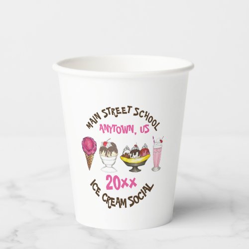 Ice Cream Social Make Your Own Sundae Party Paper Cups