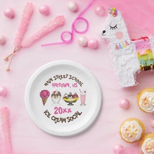Ice Cream Social Make Your Own Sundae Party Paper Plates
