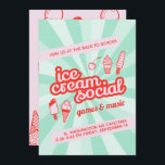 Ice Cream Social Party Flyer Invitation<br><div class="desc">I scream, you scream, we all scream for ice cream! Get everyone excited about your upcoming ice cream social with this colorful and delicious-looking flyer. Now available to download for an email or text blast! Perfect for school, church, community centers and more. Customize your colors or add your own art....</div>