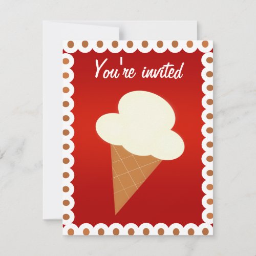 Ice Cream Social Party Invitation