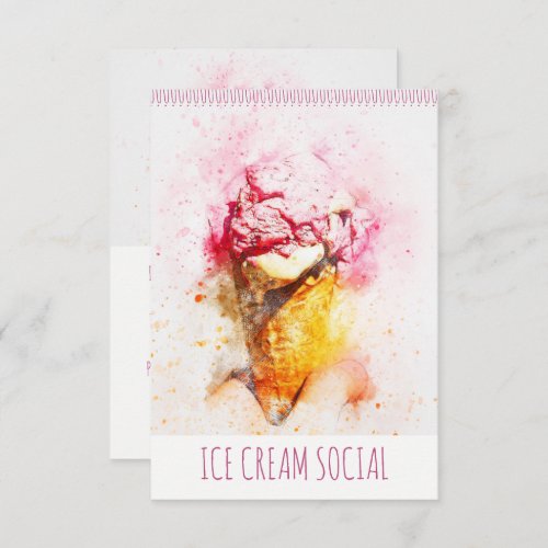 Ice Cream Social Party Invitation