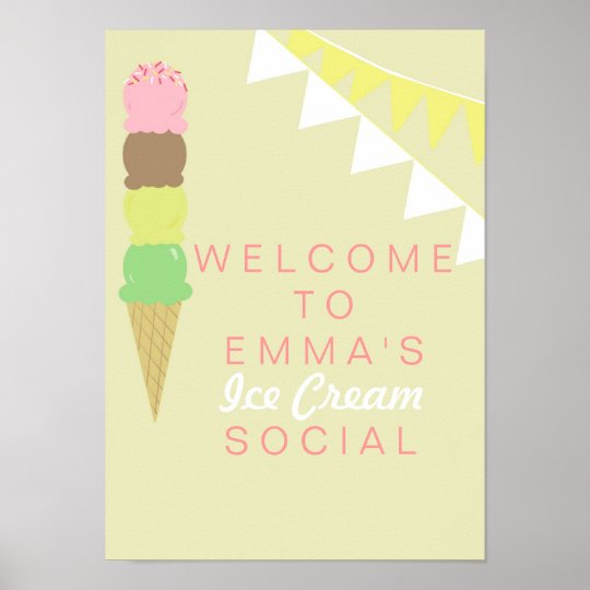 Ice Cream Social Party Poster Zazzle Com
