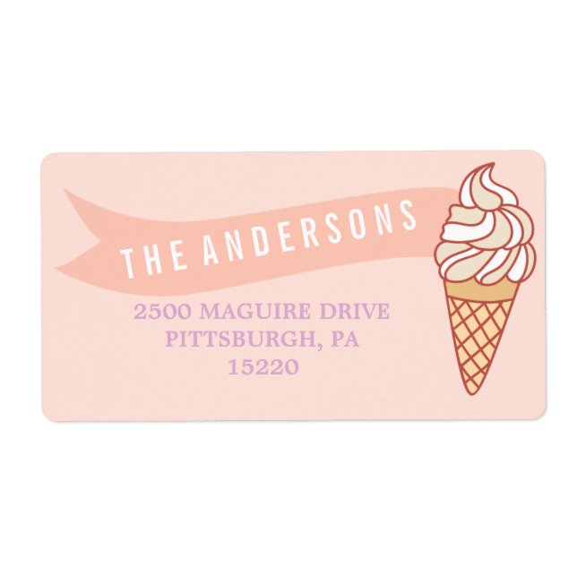 ICE CREAM SOCIAL RETURN ADDRESS LABEL (Front)
