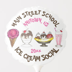 Ice Cream Social Sundae Milkshake Banana Split Balloon