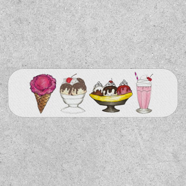 Ice Cream Social Sundae Milkshake Banana Split Patch (Front)